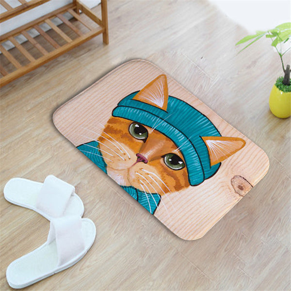 Printed Cat Kitchen Carpet