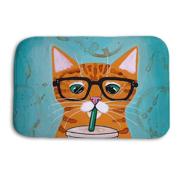 Printed Cat Kitchen Carpet