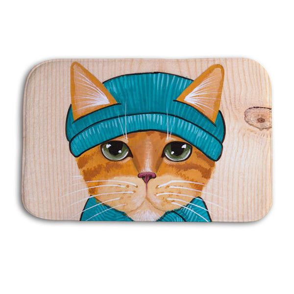 Printed Cat Kitchen Carpet