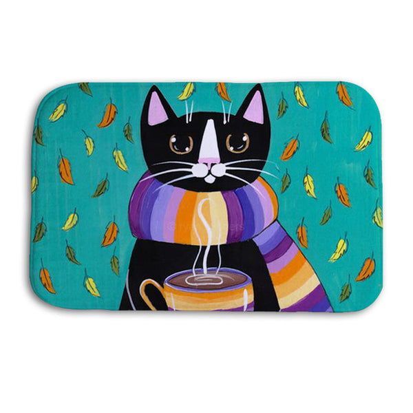 Printed Cat Kitchen Carpet