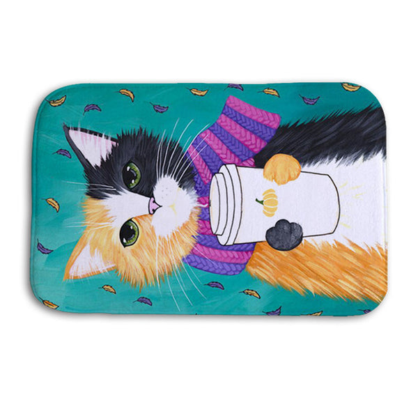 Printed Cat Kitchen Carpet