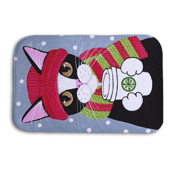 Printed Cat Kitchen Carpet